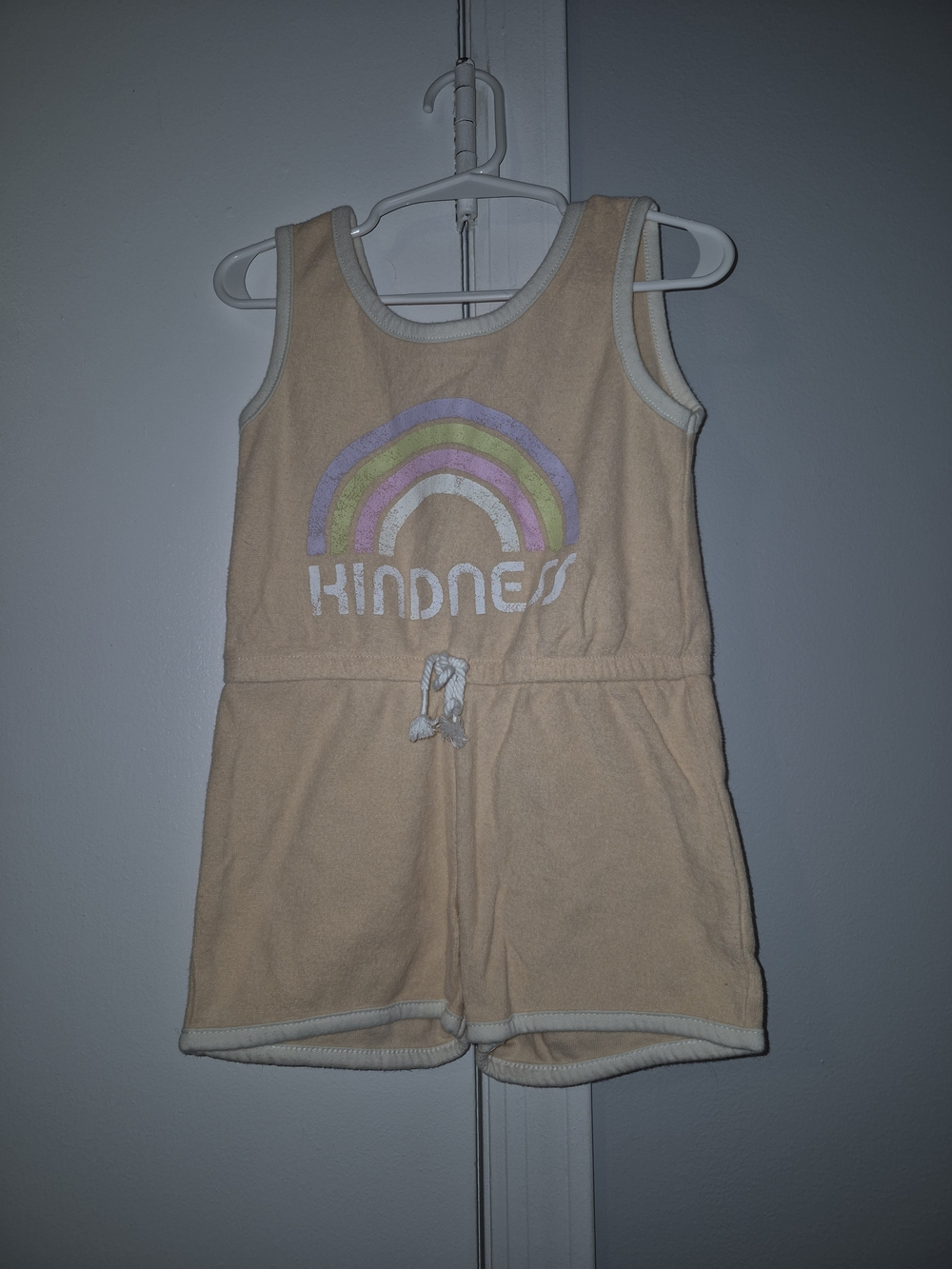 Grayson Mini 3T Peach 'Kindness' Rainbow Romper